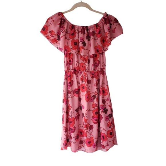 WILFRED Hosta cold shoulder floral dress in pink and red sz XS - Picture 4 of 10